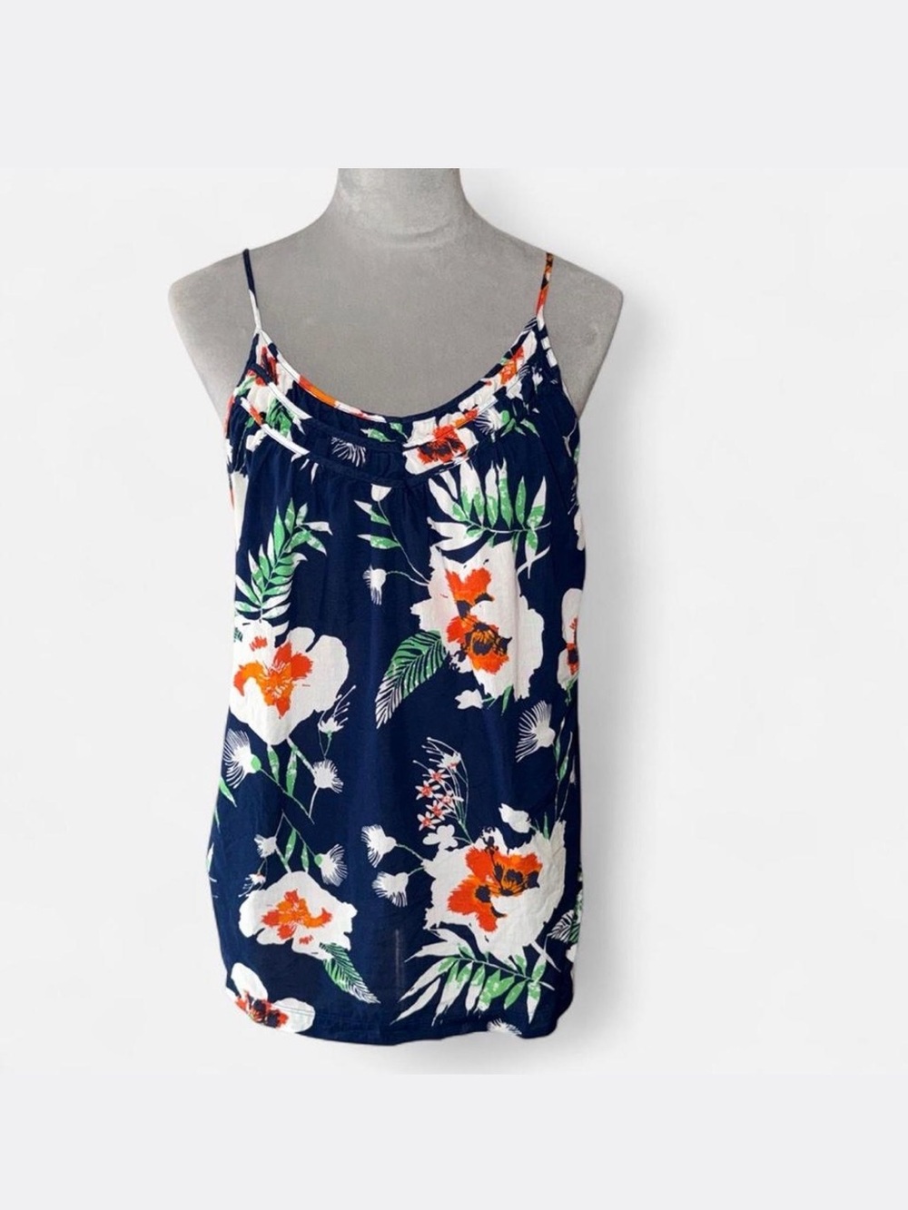 Patagonia Floral Navy Spaghetti-Strap Tank Top